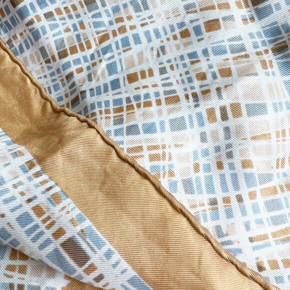 Vintage Silk Scarf Headband Babushka Bandana Old Money Quiet Luxury Preppy Boho - Picture 3 of 4